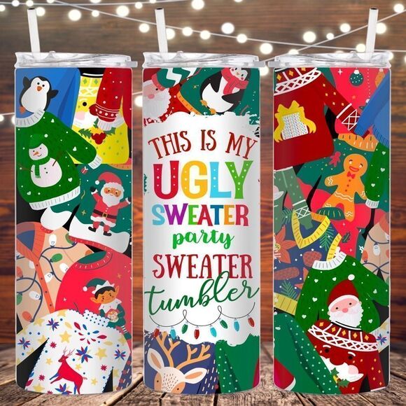 Handmade Other - This is my ugly sweater party sweater tumbler